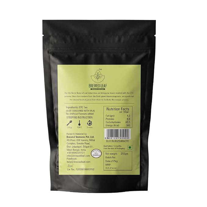 Brewed Leaf Natural and Fresh Royal Assam CTC Tea - 250 gms